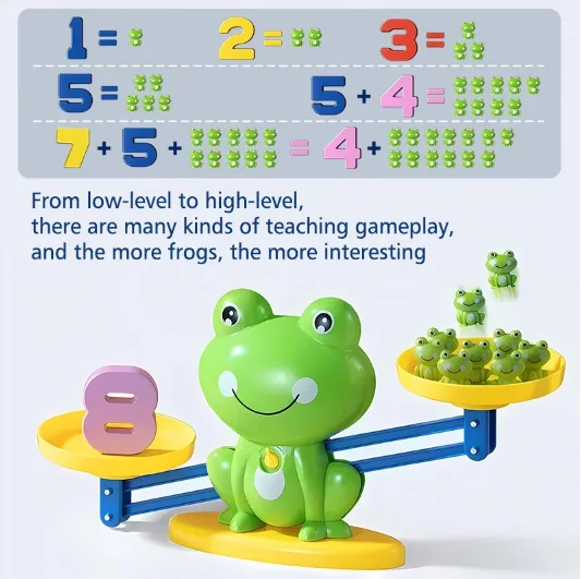 Jouet mathématique Montessori pour enfants, échelle de grenouille amusante, jouet d'équilibre, éducation précoce, apprentissage des nombres, Puzzle, matériel pédagogique, cadeau