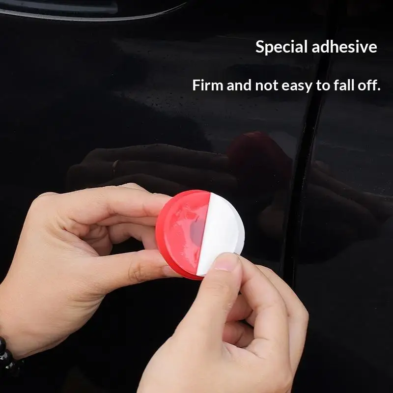 Anti-Collision Car Door Sticker Red Mini Conical Silicone Devil Angle Self-Adhesive Waterproof for Auto Bumper Protection