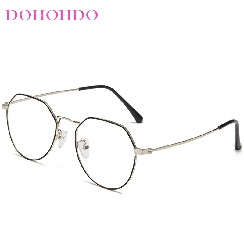 2023 Dohohdo Unisex Anti-Blauw Licht Klassieke Glazen Frame Merk Designer Fashion Ronde Optische Metalen Frames Computer Bril