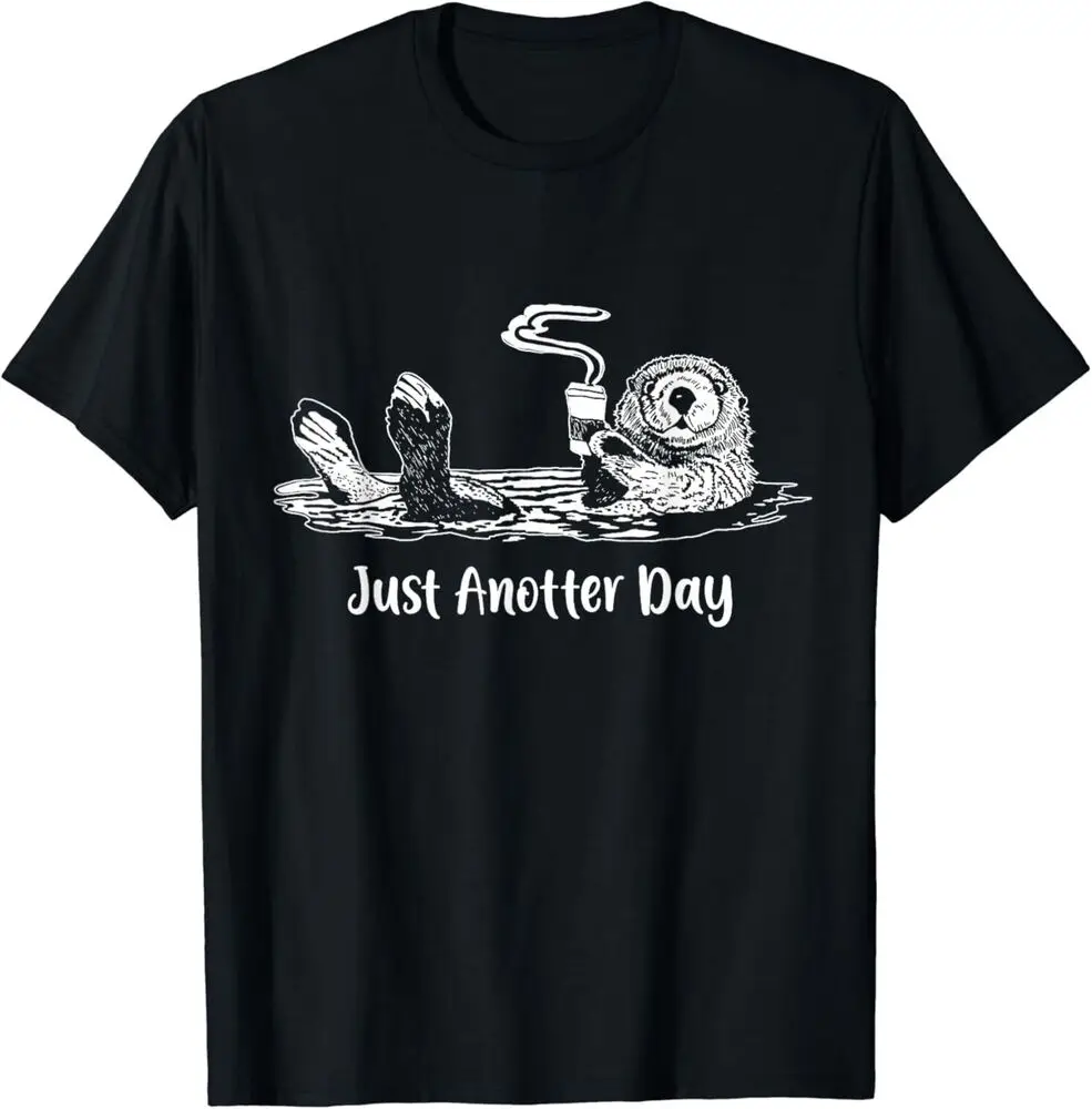 Забавная футболка с надписью «выдра», «пить кофе», «Just Anotter», милые футболки унисекс с надписью «Just Anotter», винтажные футболки для мужчин и женщин на лето