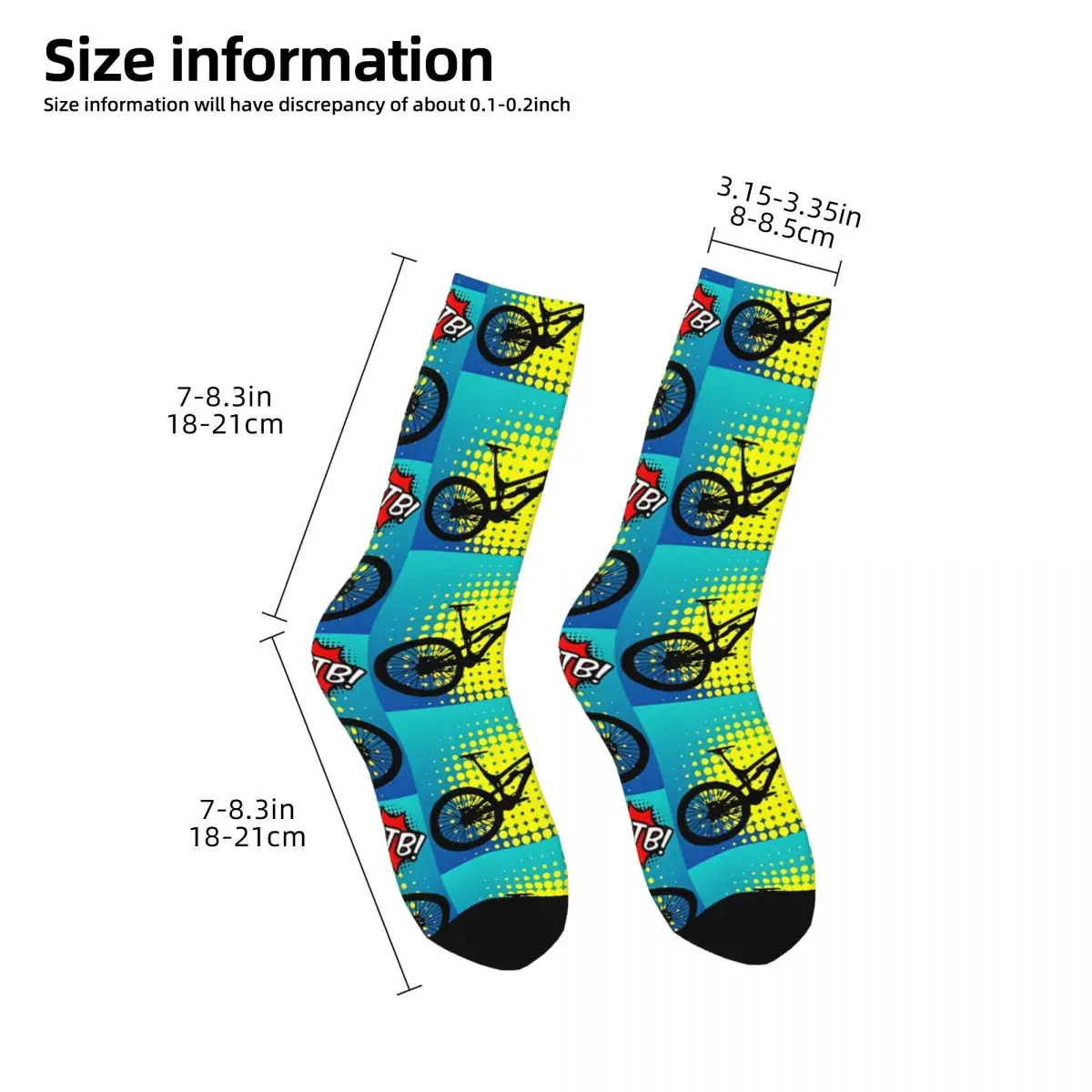 Men's Socks MTB POP Mountain Biking MTB Mountains Downhill Bike Bicycle MTB Hip Hop Seamless Crew Sock Gift Pattern Printed