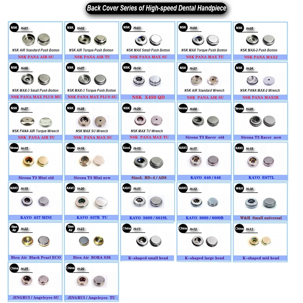 

Multi-types Back Cover For NSK KAVO Sirona High-speed Dental Air Turbine Handpiece Standard Torque Back Cap Repair Spare Parts