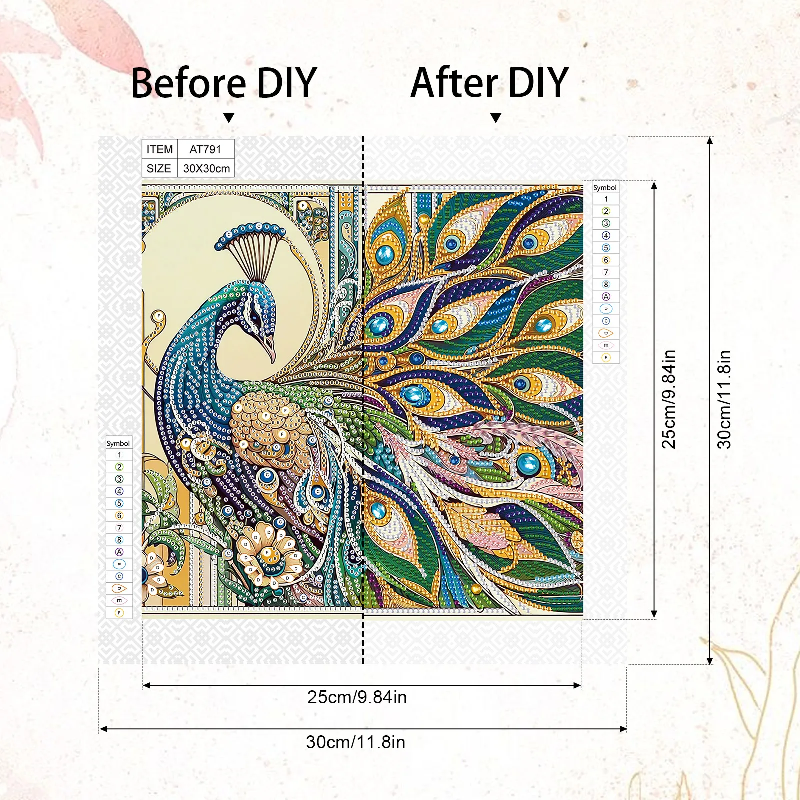 Special Shape Diamond Art Kits for Beginners and Adults,DIY peacock Diamond Art Painting Kits for Home Wall Decoration Gifts