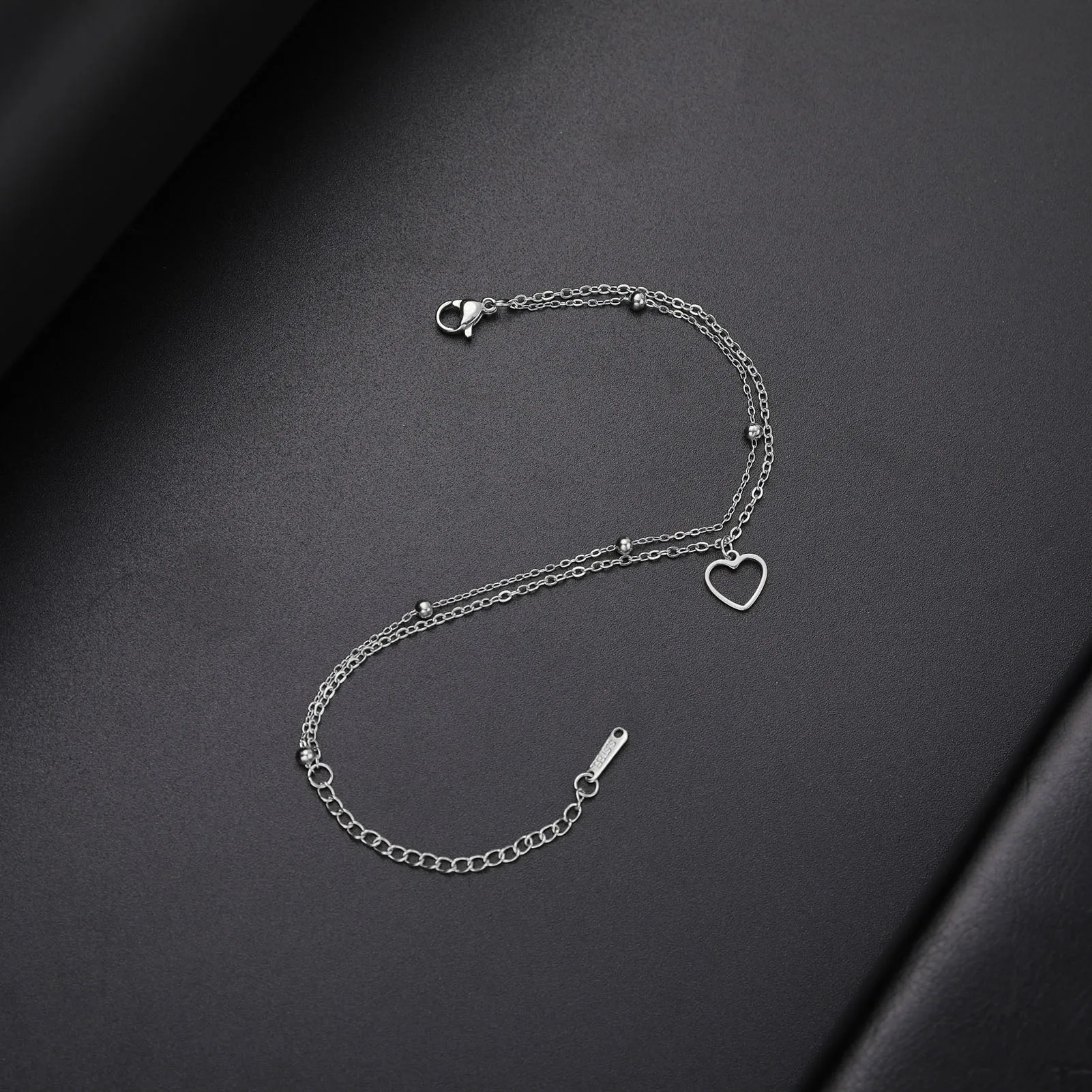 Kkjoy Einfache Edelstahl Silber Farbe Hohl Liebe Herz Weibliche Fußkettchen für Frauen Bein Armband Kette Schmuck Geschenk Für Mädchen – Detail 11