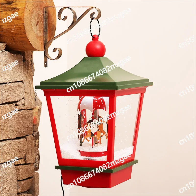 New Year European Electric Spring Festival Elderly Street Lights Snow Scenery Decoration Arrangement