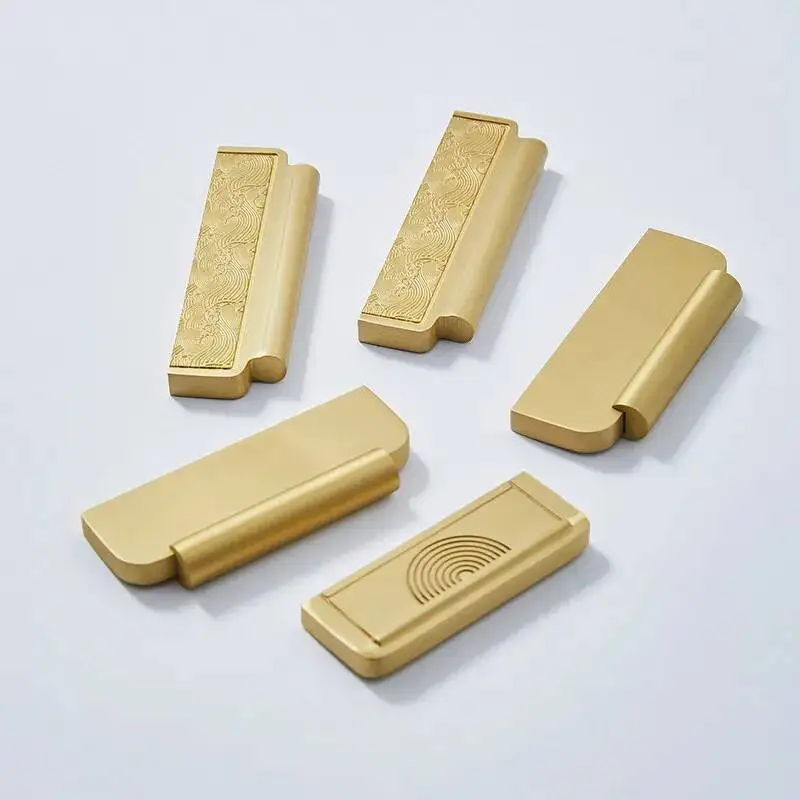 الراقية النحاس الصينية الجديدة الحديثة وبسيطة الرجعية نمط ضوء مقبض باب خزانة الملابس