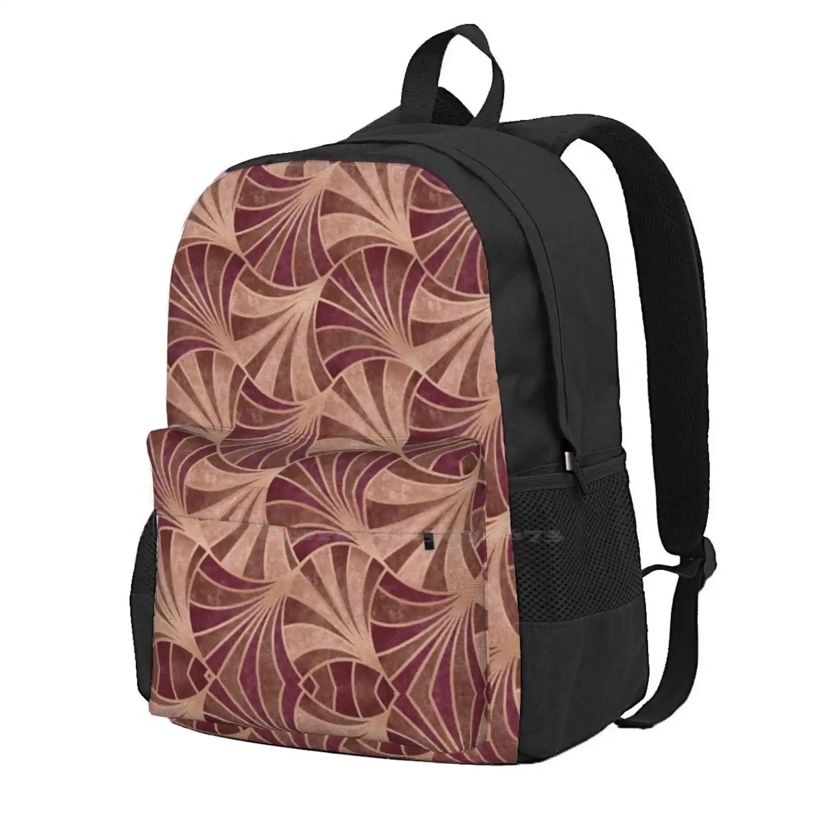 Art Deco Fans School Bags Travel Laptop Backpack Art Fans Stylish Royal Fall Colors Art Aesthetics Kudelmainen 21gp9995