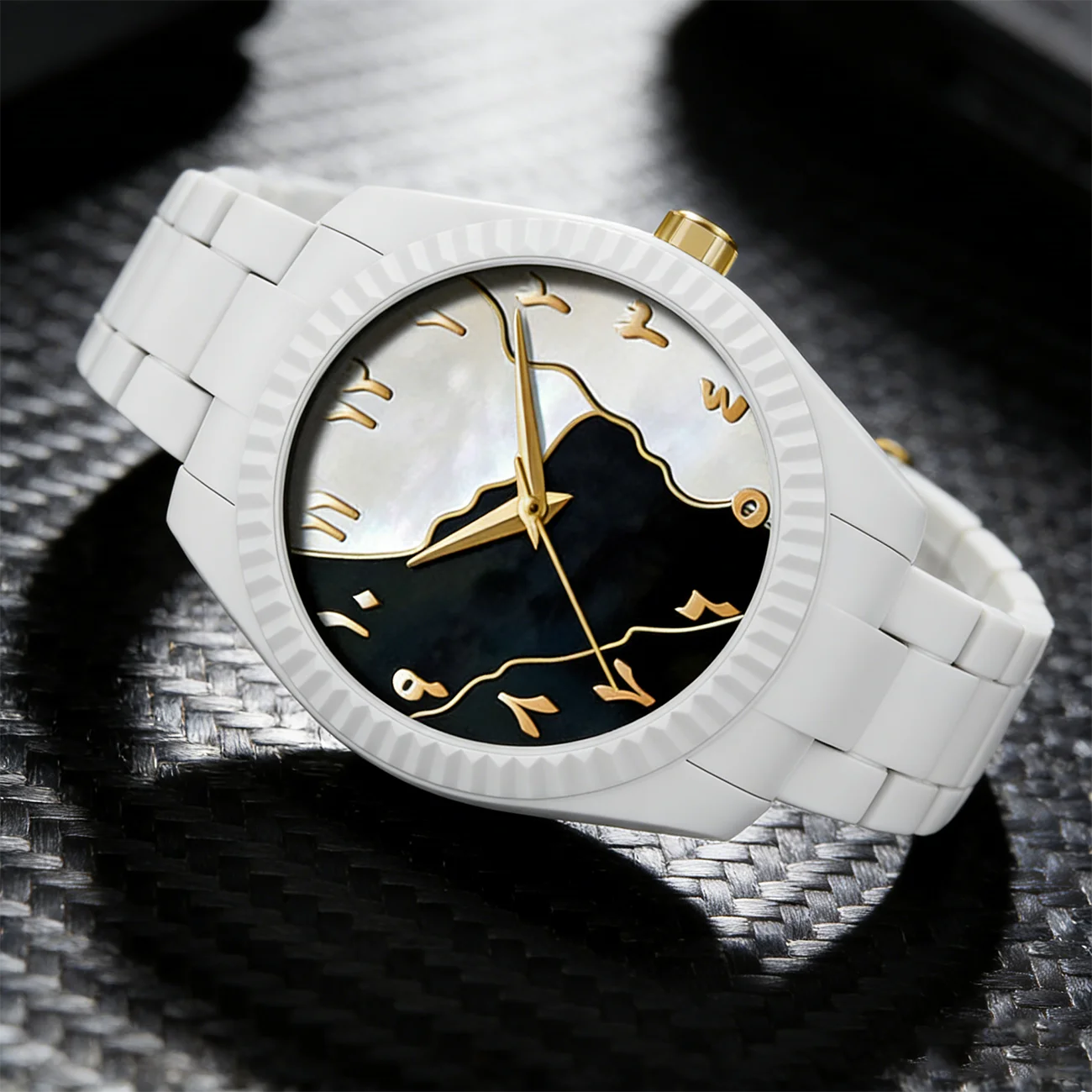 Men's Quartz Watch Fashion Casual Sports Watch Waterproof Wristwatch Gold Arabic Numerals Watch Student Watch