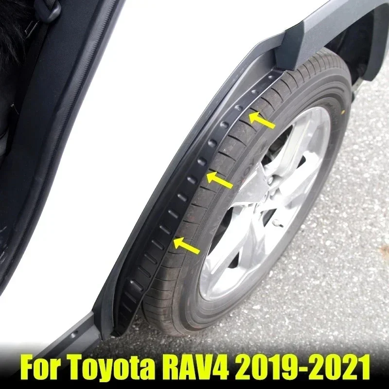 2Pcs Fender Car Mudguard Refit Rear Tire Fender Decoration For Toyota RAV4 RAV-4 2019 2020 2021 Mudguard For 2021 RAV4 Body Kit