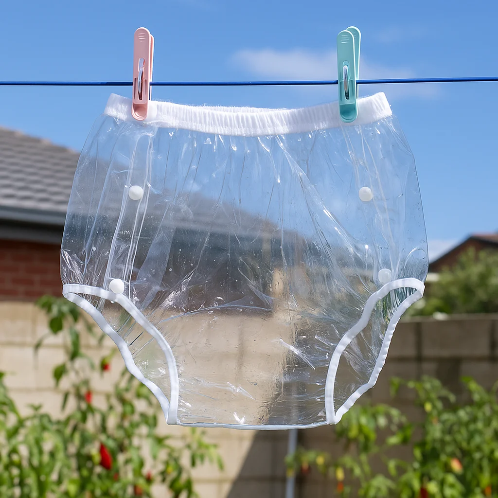 تصميم جديد الجانب المفاجئة زر الرمال شفافة حفاضات الكبار قابلة لإعادة الاستخدام قابل للغسل ملابس داخلية مقاومة للماء بلا ضوضاء لباس خارجي/داخلي #2