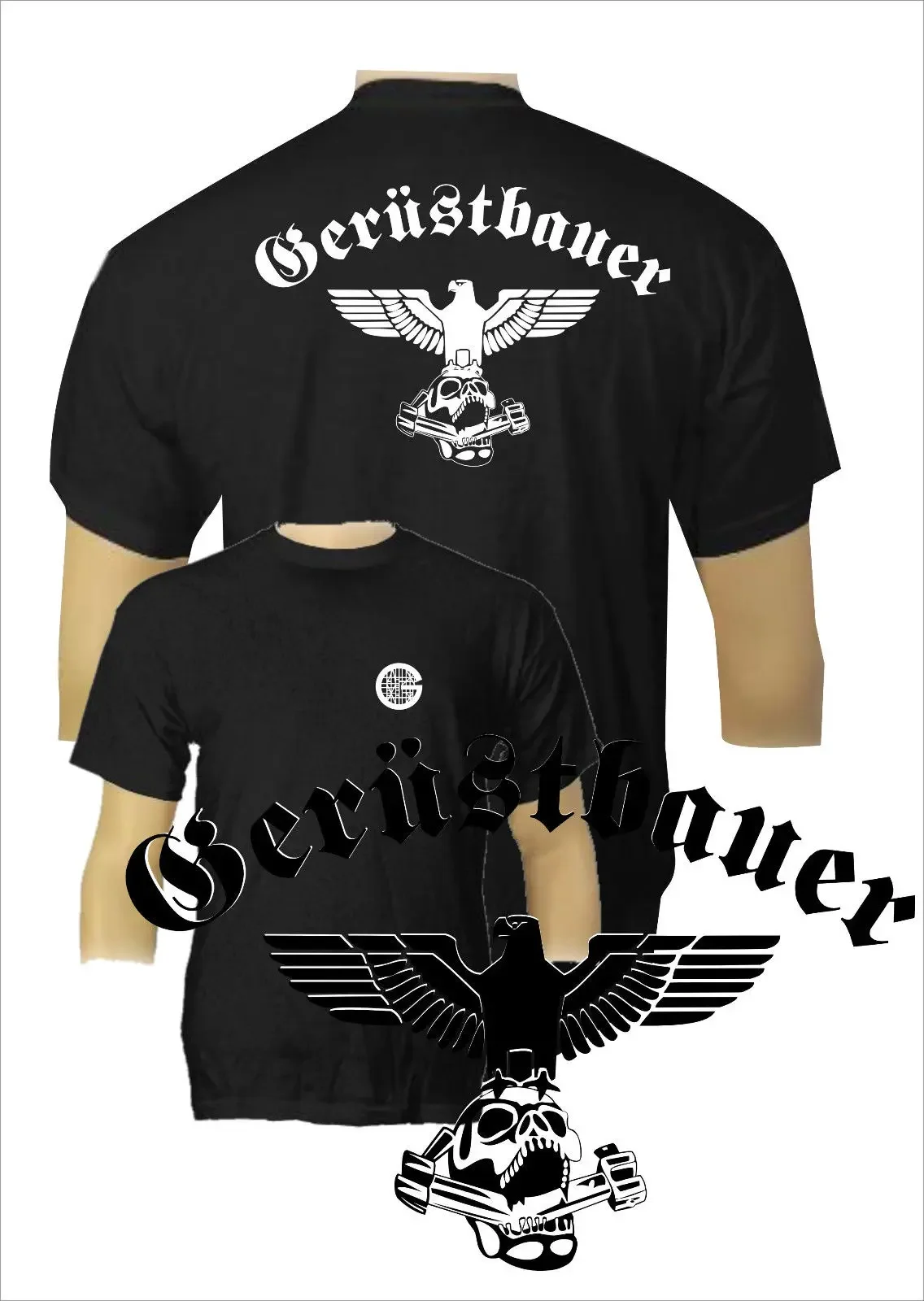 Summer Fashion Men T-shirt Scaffold Builders Scaffolding T-Shirt Craft Guild Skull Ruester Work Clothing