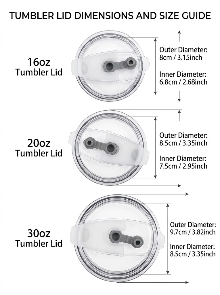 Tapas antiderrames para vasos de 16/20/30 oz, tapas de repuesto transparentes sin BPA con cierre deslizante