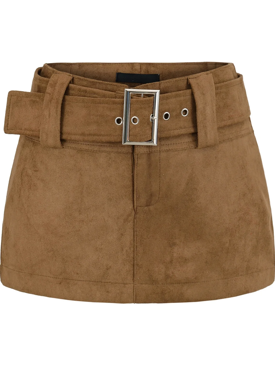 Retro Amerikaanse Suède A-lijn Rok Dames Gordel Slim Fit Ort Rok Anti-Licht Wikkel rond Rok Dagelijks gebruik Polyester