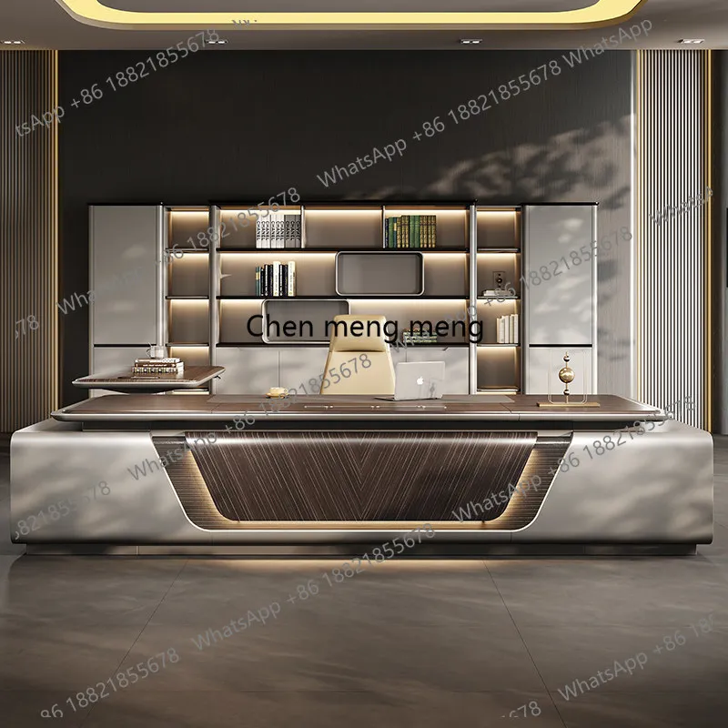 Light luxury high-end office furniture, chairperson of the board, office desk and chair combination