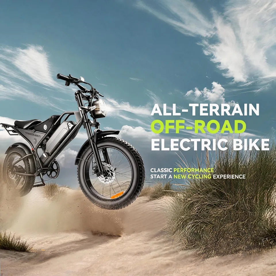 Off-Road Electric Mountain Bike, All Terrain E-Bike for Wilderness & Outdoor Exploration, 7-Speed Shifting Modes, 1000W Brushless Motor, 48V 18.2AH Battery, Ideal Holiday Gift, Black Friday Christmas, Ships from USA image 3