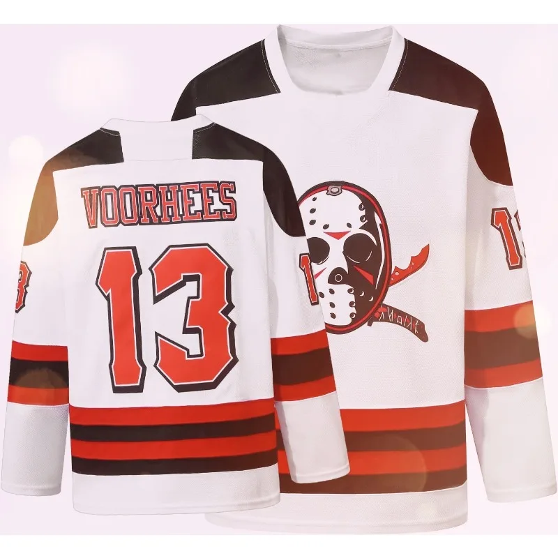 Новая одежда с цифровым принтом на Хэллоуин, спортивная рубашка с длинными рукавами для хоккея с маской, удобная быстросохнущая футболка