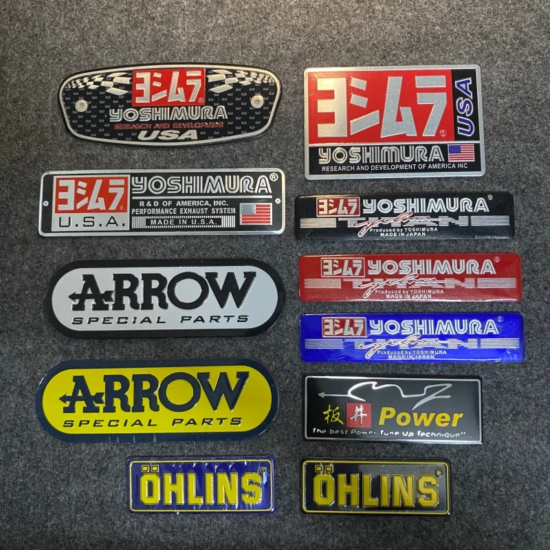 

Металлическая наклейка на мотоцикл, подходит для выхлопной трубы Yoshimura, металлическая декоративная наклейка, наклейки для модификации мотоцикла
