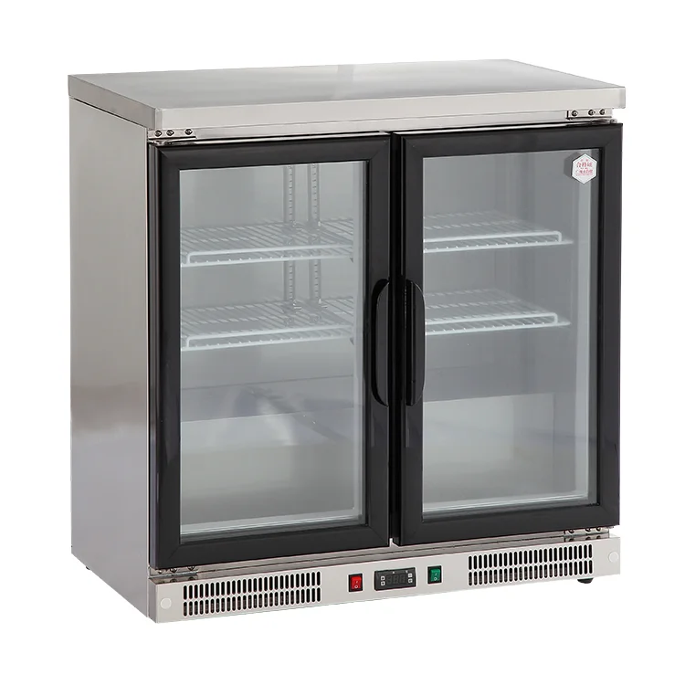 210L Factory Brand Wooden Case Home Beverage Beer Commercial Display Fridge With Glass Door