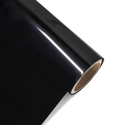 High Gloss Black Car Vinyl Film Wrap Adhesive Vinyl Roll PET Piano Black Vehicle Truck Body Hood Decal Air Release Accessories