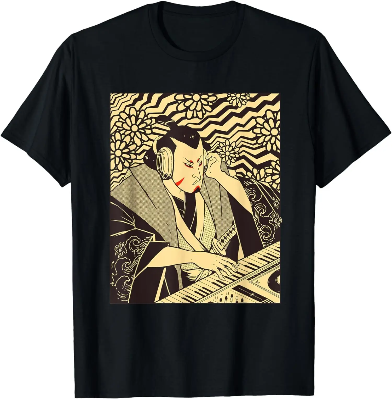 

Новинка, ограниченная серия, забавный синтезатор технической музыки Samurai, футболка S-3XL