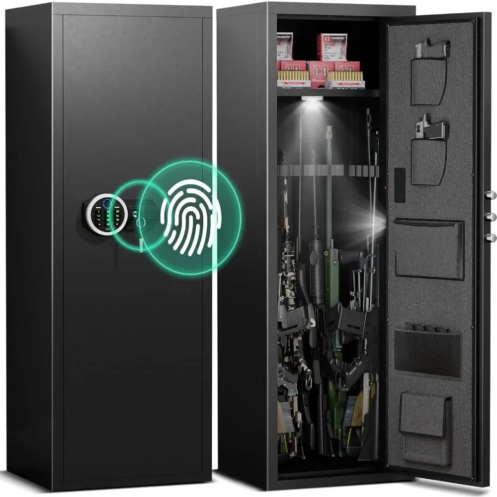 

Large 6-8 Gun Safe for Rifle And Shotgun Unassembled Secure Gun Storage with Backlit Keypad And Dual LED Light