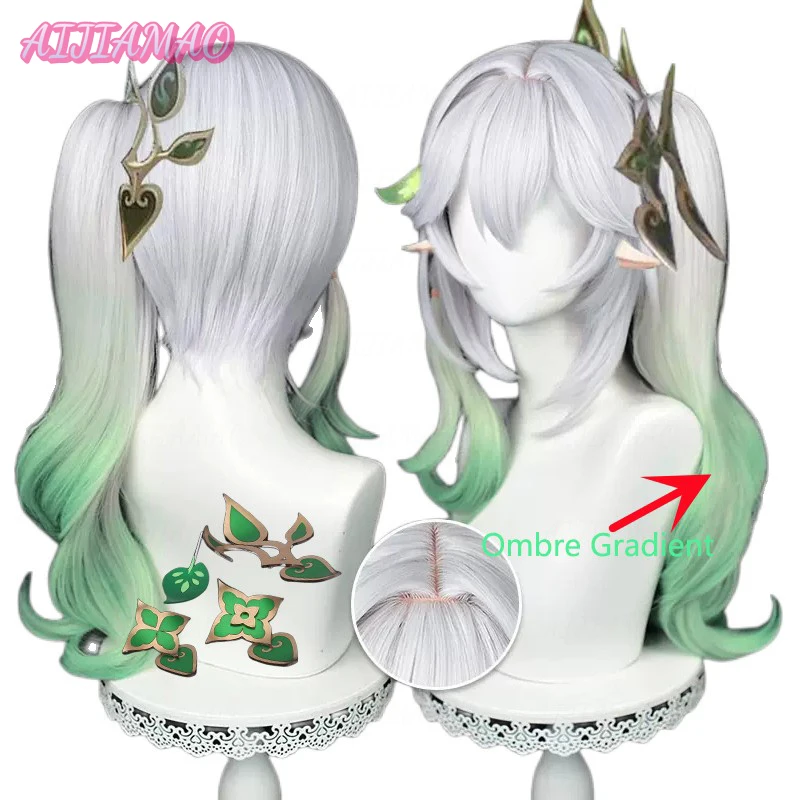 

Game Impact Sumeru Nahida Cosplay Wig 60cm Long Gradient Heat Resistant Synthetic Hair Halloween Party Wigs + Wig Cap