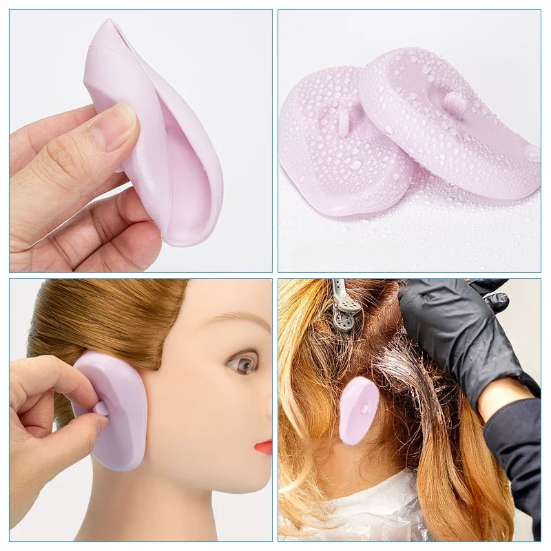 

1 Pair Soft Silicone Ear Protector Hair Dye Earmuffs Hair Dyeing Tool Earmuffs Baking Oil Hair Cutting Perm Ear Protection Tools