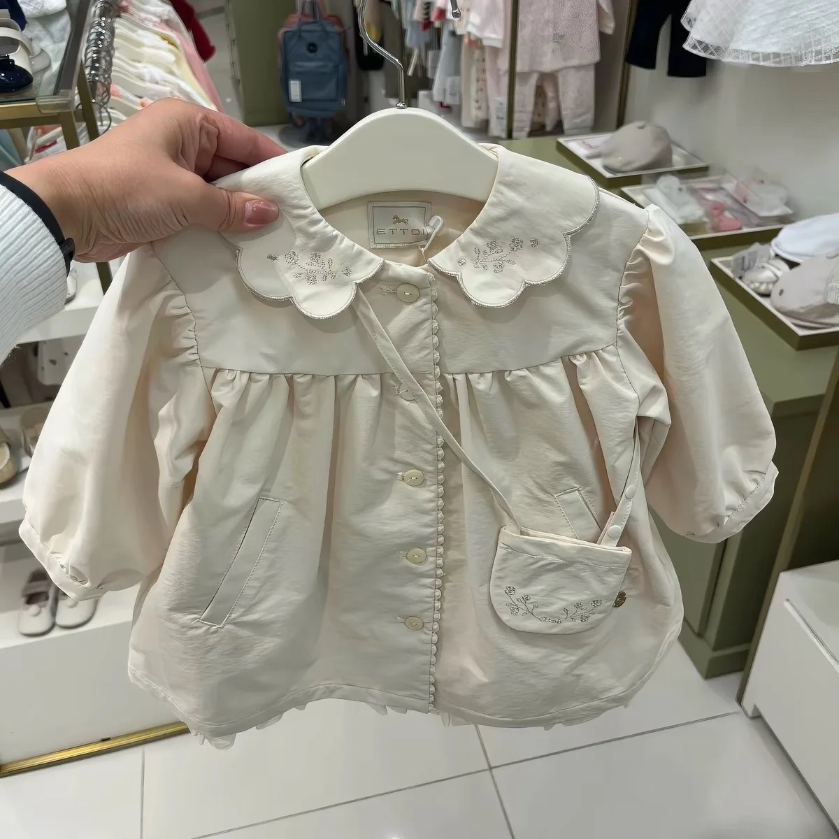 sweet-edged-collar-baby-girl-coat-cute-outerwear-children's-clothing-spring-autumn-new-style-versatile-fashionable-kids-sweater