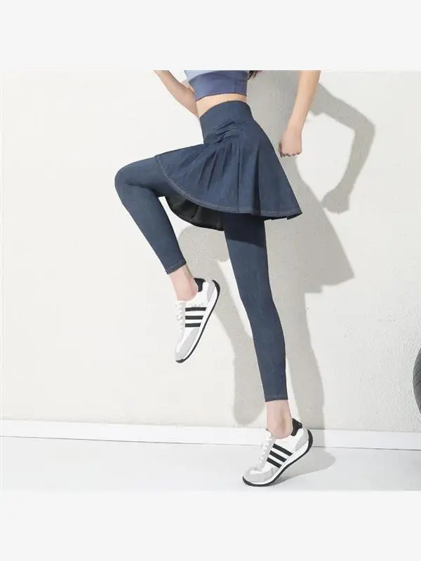 

Брюки для йоги с высокой талией и кетами, весна-лето, тонкие джинсовые брюки из ковчечной кожи, велосипедные брюки с девятью точками, женские брюки большого размера