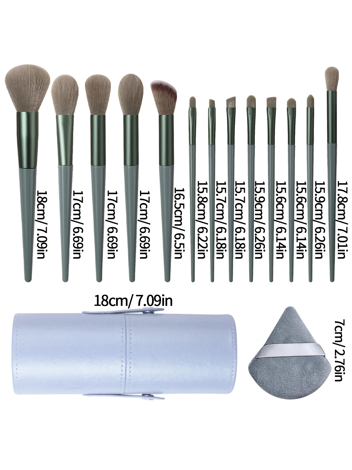 18-teiliges tragbares und praktisches Make-up-Pinsel-Set – Gesichtspinsel-Set + weicher Make-up-Schwamm/Blotting-Pad + Aufbewahrungsbehälter