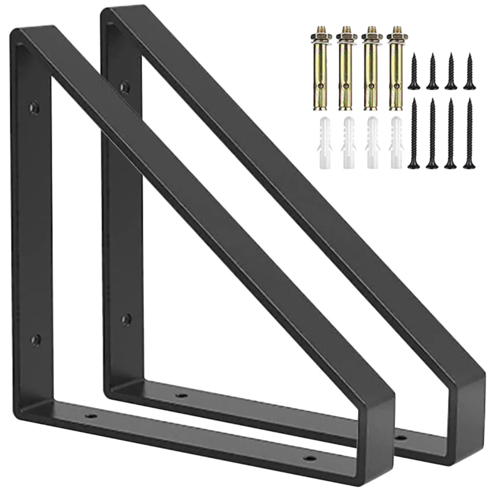 2 قطعة الأقواس الرف الثقيلة الحديد مثلث دعم ل الحائط رف معلق تخزين عرض L قوس