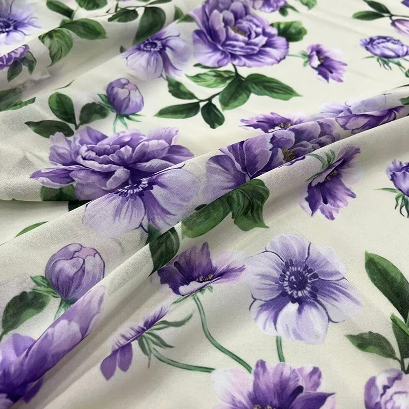 Chiffon Printed Fabric for Fashion Clothing for Crepe De Chine Fabric Cloth Diy Apparel Sewing Fabric Polyester Material