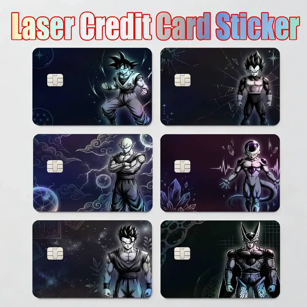 

MOTO STICKERS DRAGON BALL SON GOKU Prince Vegeta Laser Reflective Card Skin Sticker For Debit Credit Card