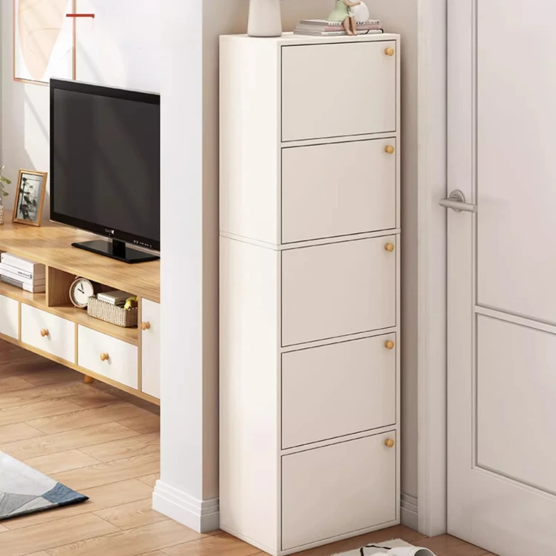 New Home Shoe Cabinet, 2025 Trending Corridor Storage Unit, Simple Small Space Shoe Rack, Narrow Single-Door Storage Shelf
