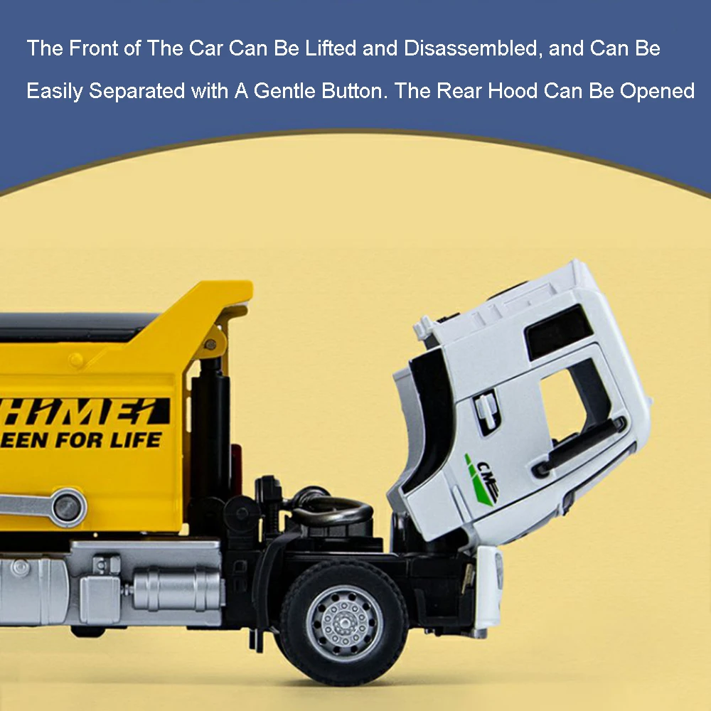 1:32 نفايات التربة النقل نموذج مركبة اللعب سبيكة دييكاست منصة مقطورات الصوت ضوء الأبواب مفتوحة التراجع للهدايا الأولاد