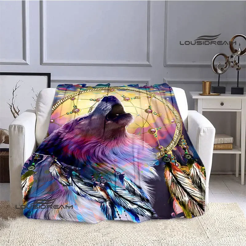 3D Wolf Printed Blankets Fashion Picnic blanket Warm Flannel blankets Home bed linings blankets for beds Birthday Gift