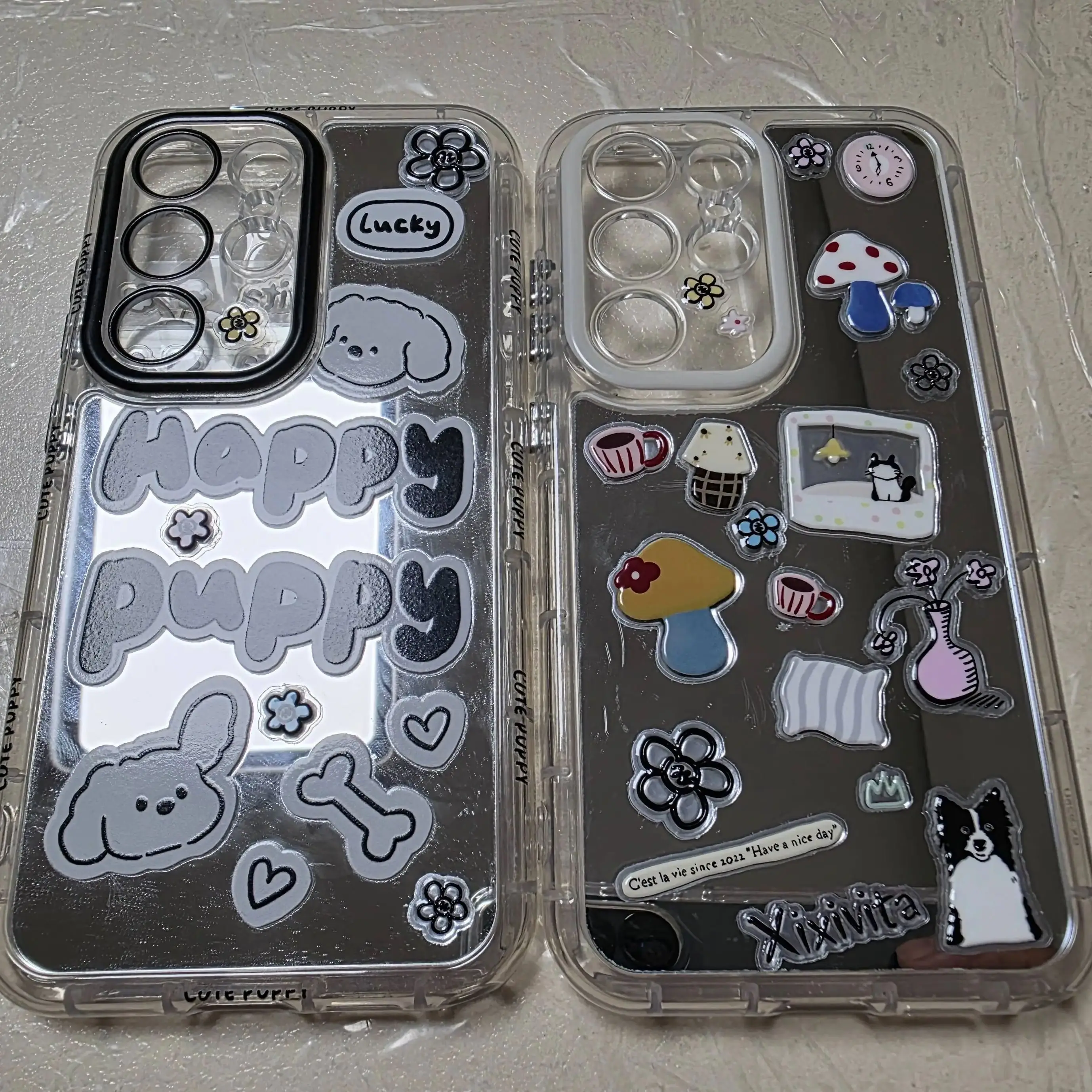 Korean Simple Ins Style Epoxy Sticker Transparent Jelly Cute Cartoon Small Animal Pet Bag Flower Sticker