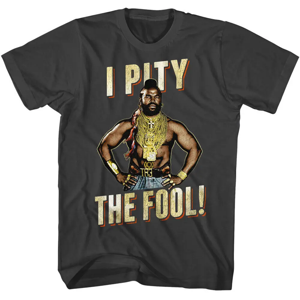 Mr T Cracked Texture I Pity The Fool Logo Men's t Shirt The A Team B.A. Baracus