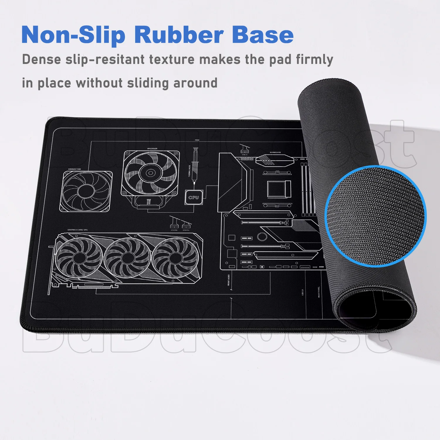 XXL Black and White CPU blueprint Mouse Pad Computer Laptop Keyboard Mouse Mat Large Anime Mousepad Keyboards Gamers Desk Mats