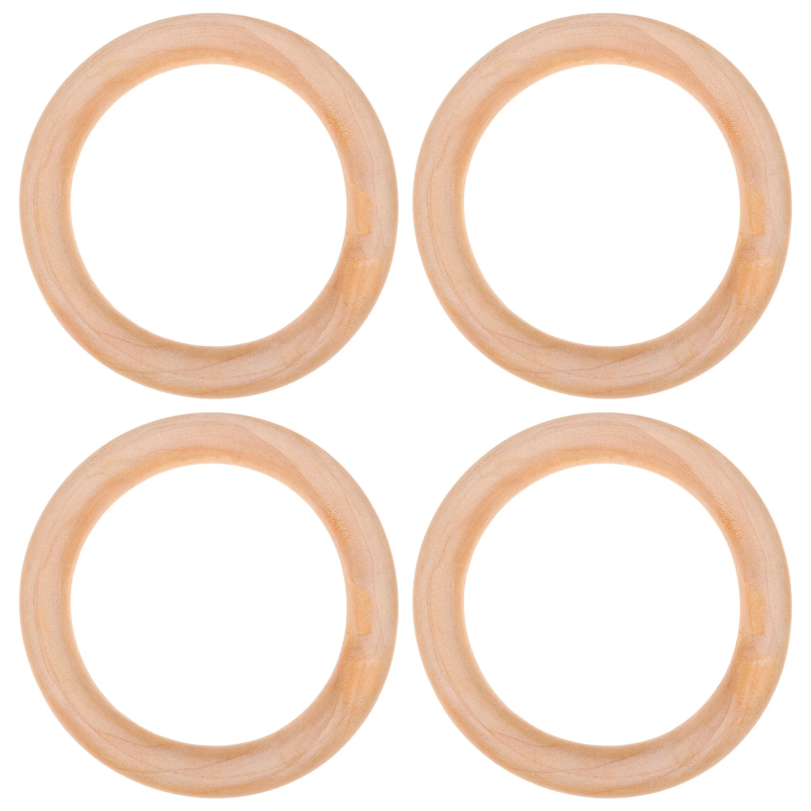 

4Pcs Wooden DIY Circles Premium Rings Decorative Round Hanging Handbag Handles Craft Accessories for Bag Making and Home Decor