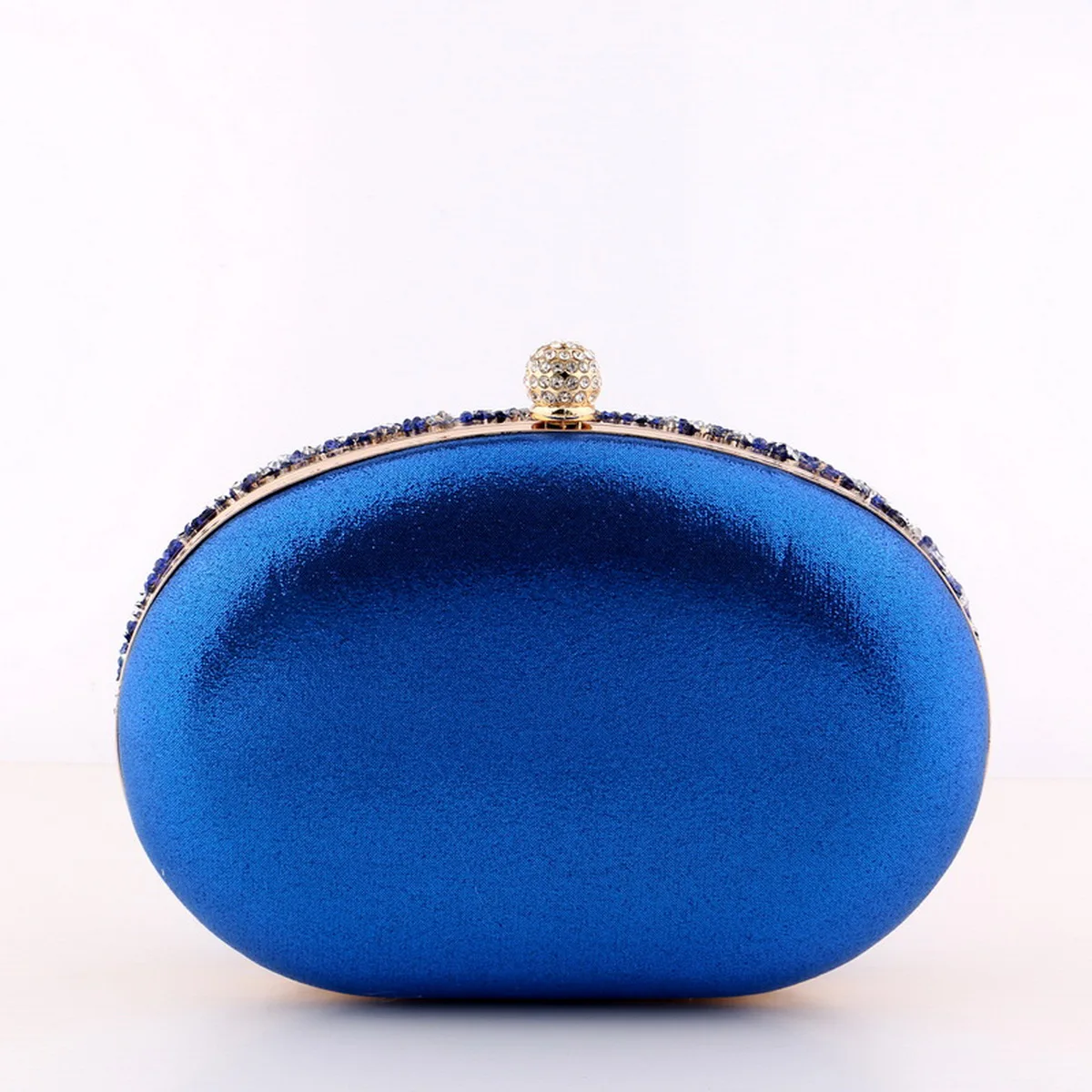 Diamonds Purple Color Women Evening Bags Flower Rhinestones Egg Design Fashion Female Clutch Handbags