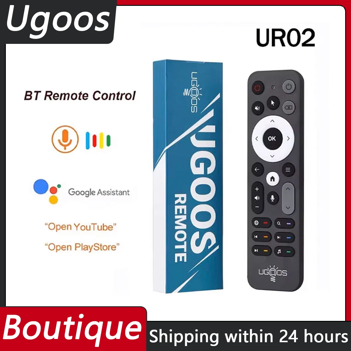 Original Replace UR02 BT Voice Remote Control Built-in Mic for UGOOS AM8 PRO AM6B AM6 PLUS X4 X4Q Cube Pro Extra TOX1 TOX3 TOX4