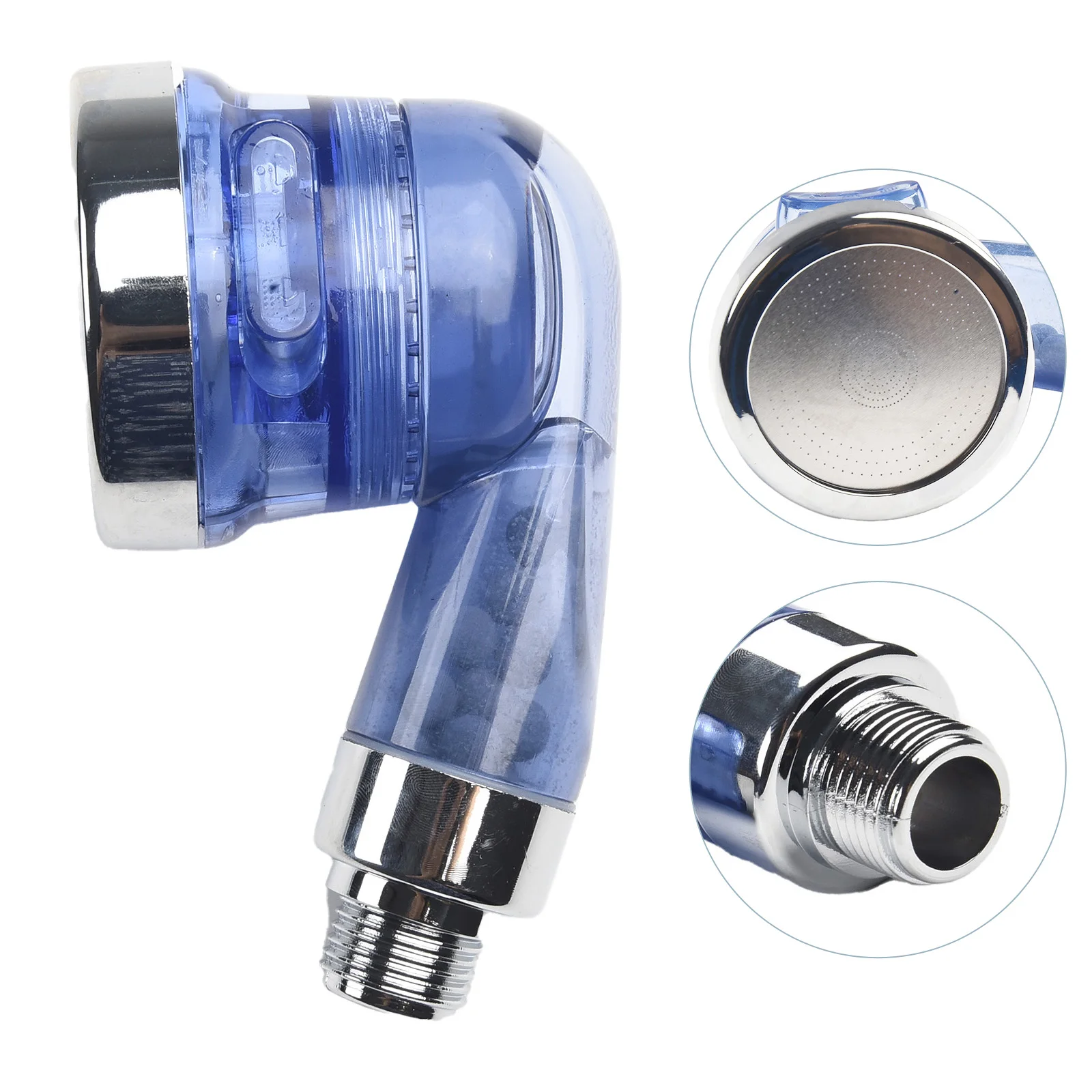 Transparent ABS Handheld Shower Head with Negative Ion Filter Water saving SPA Nozzle for Balanced Sebum Production