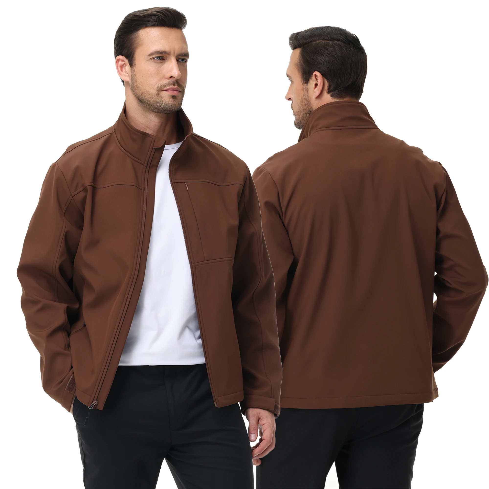 Mens Business Casual Jacket, Windbreaker Waterproof Fashion Coat, Cargo Jacket for Daily Outdoor Travel Autumn Winter