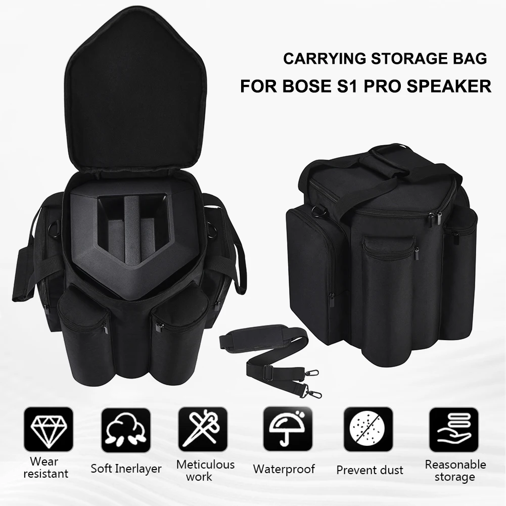 

Travel Case Bag for Bose S1 PRO Adjustable Shoulder Strap Carrying Storage Bag Large Capacity Protective Bag Speaker Accessories