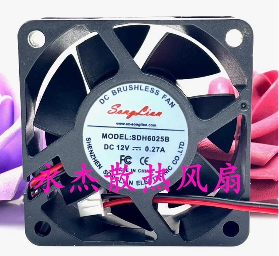 

SDH6025B DC 12 В 0,27 А 60x60x25 мм 2-проводной вентилятор охлаждения корпуса