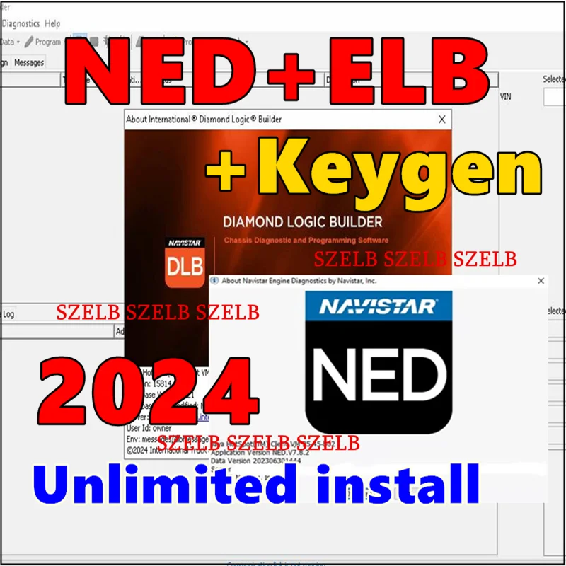2026 Hot NED 06.2024 + DLB 04.2024 with Keygen Navistar Engine Diagnostics Diamond Logic Builder + ServiceMaxx J1939 J1708 Free