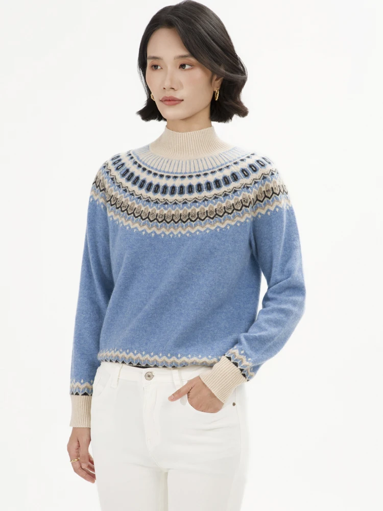 100% แคชเมียร์ฤดูใบไม้ร่วงฤดูหนาว high-end เสื้อกันหนาวแคชเมียร์แขนยาวคอนุ่มสบายๆเสื้อถักหญิง