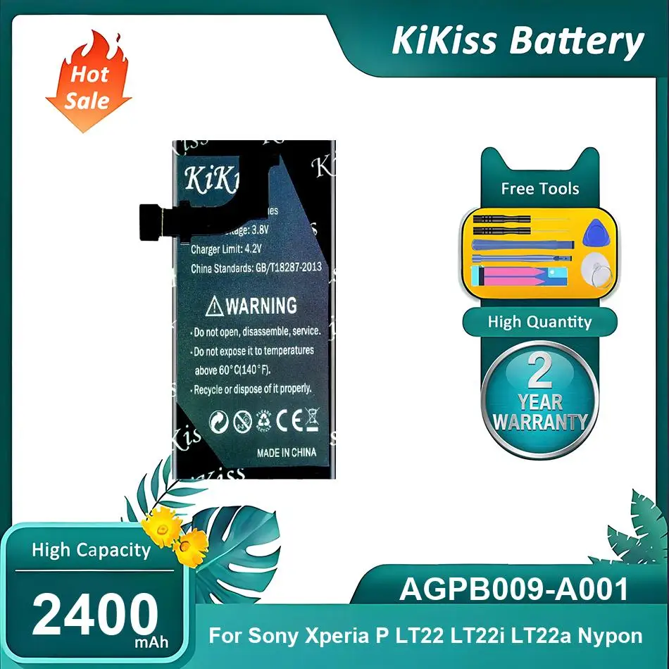 Potente batería para teléfono móvil Sony Xperia P LT22 LT22i LT22a Nypon,AGPB009-A001,2400mAh