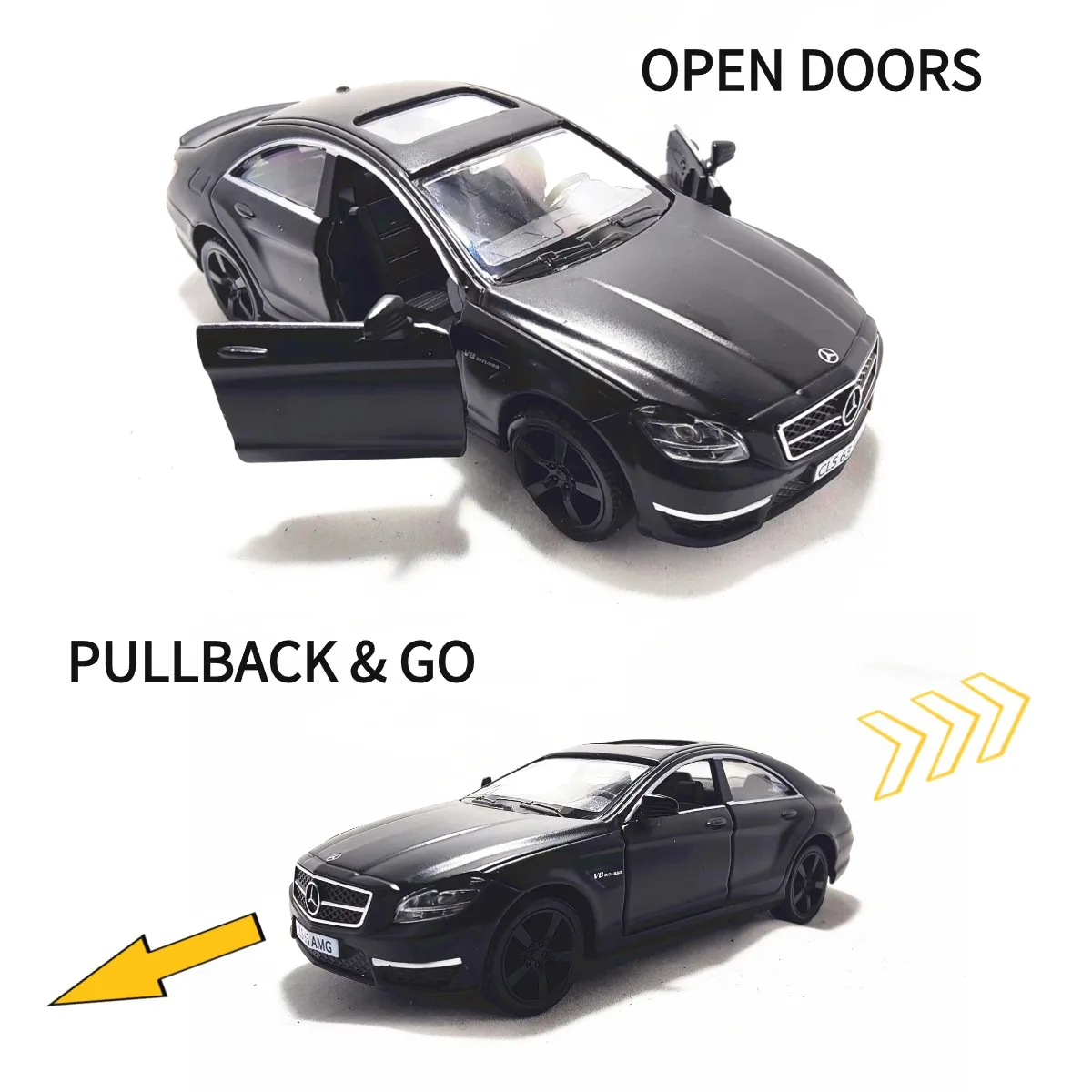 1:36 metallo pressofuso modello di auto Repilca Mercedes CLS63 AMG scala collezione in miniatura veicolo Hobby giocattolo per bambini per ragazzo